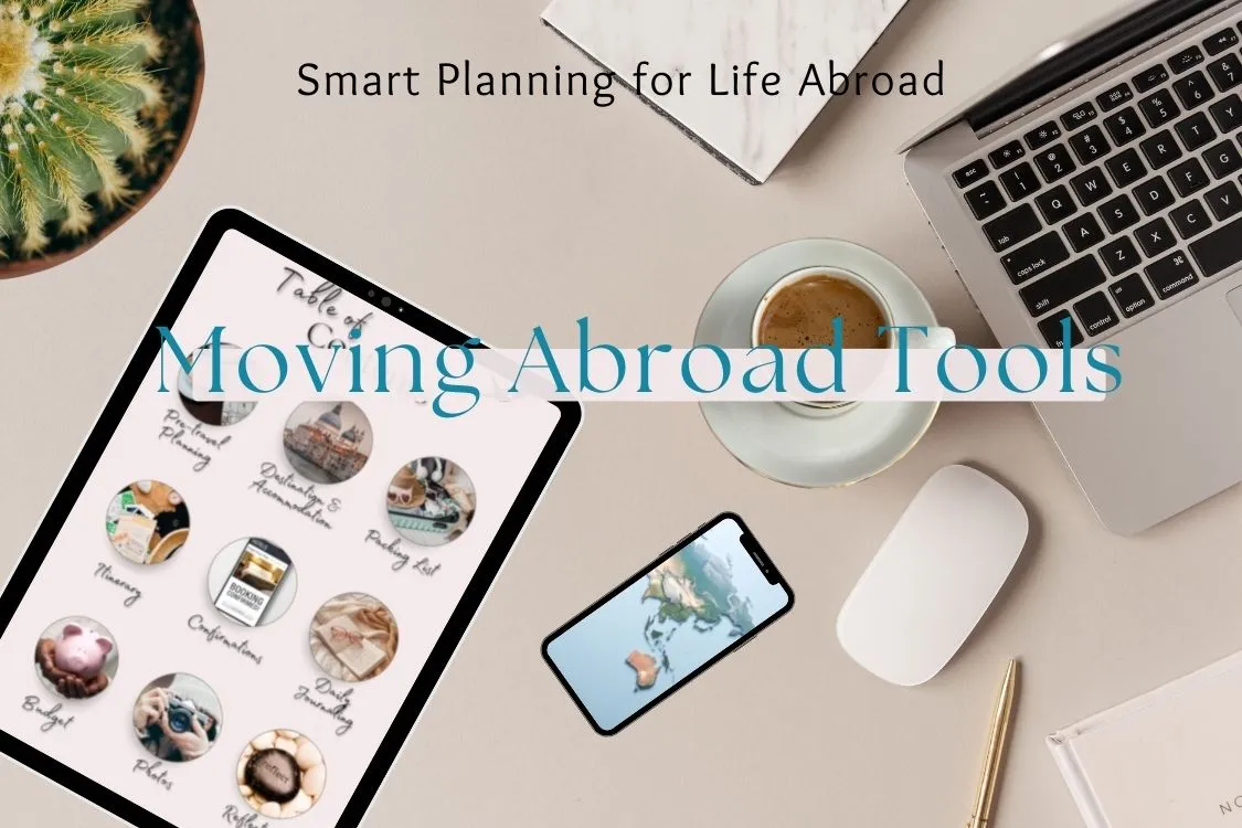 female solo traveler, packing her suitcase while checking her digital planner on her table and cell phone for her tavel plans.